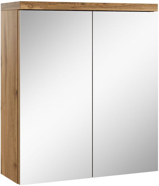 Badplaats Spiegelschrank Toledo 60 x 60 cm Eiche - Badezimmerschrank mit Spiegel und 2 Türen