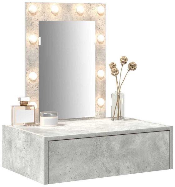 vidaXL Schminktisch mit Schubladen Grau 60 x 40 x 70 cm Holzwerkstoff 865220 Bild 3