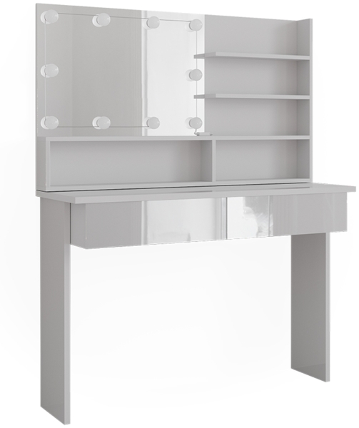 Schminktisch Azur Weiß 120 cm mit LED Beleuchtung Vicco