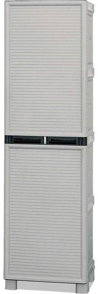 Dmora Liège Outdoor-Garderobe, Outdoor-Möbel, Mehrzweck-Wäschegarderobe, 100 % Made in Italy, Hellgrau, 50 x 39 x 172 cm