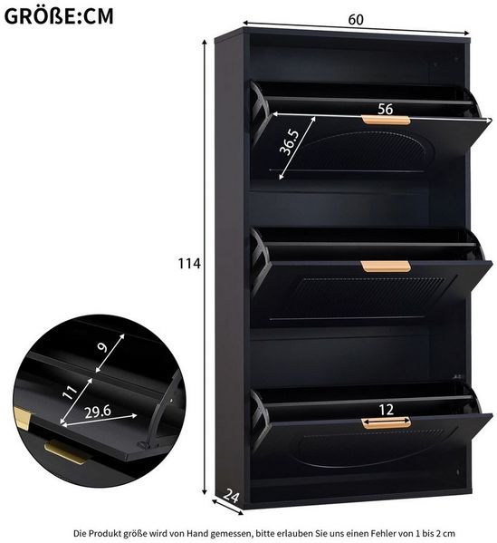 Ulife Schuhschrank Moderner Schuhschrank mit Klappenfächern (Freistehend)