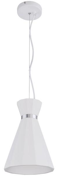 Hängeleuchte, Metall, Gips, Kabel, weiß, Chromring, H 177,5 cm