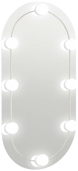 vidaXL Spiegel mit LED-Leuchten 80x40 cm Glas Oval 3102975
