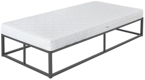 ML-DESIGN Metallbett Bettgestell Bettrahmen Stahlrahmen mit Lattenrost Metallbettrahmen, Einzelbett Paris Einzelbettgestell mit Matratze Gästebett Metall