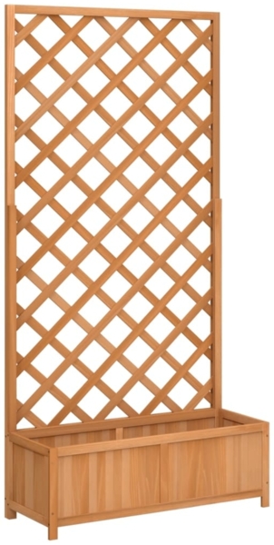 vidaXL Pflanzkübel mit Spalier Braun Massivholz Tanne 365479