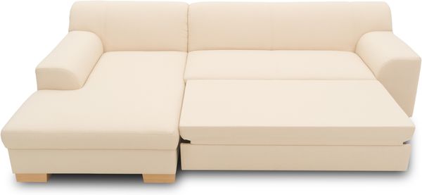 DOMO. collection Ecksofa Tinos, Couch in L-Form mit Schlaffunktion, Beine aus Buche mit Filzgleitern, Sofa, Polsterecke, Eckcouch, Schlafsofa 273 x 157 x 74 cm (BxTxH), beige Bild 7
