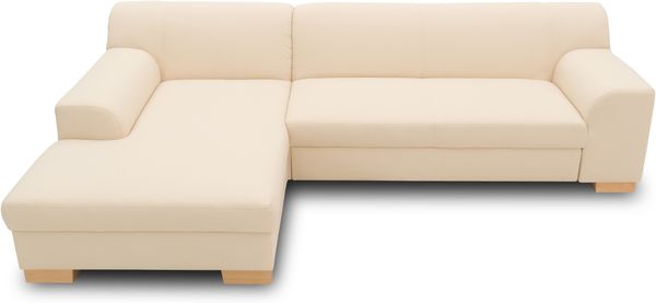 DOMO. collection Ecksofa Tinos, Couch in L-Form mit Schlaffunktion, Beine aus Buche mit Filzgleitern, Sofa, Polsterecke, Eckcouch, Schlafsofa 273 x 157 x 74 cm (BxTxH), beige Bild 6