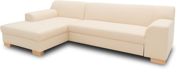 DOMO. collection Ecksofa Tinos, Couch in L-Form mit Schlaffunktion, Beine aus Buche mit Filzgleitern, Sofa, Polsterecke, Eckcouch, Schlafsofa 273 x 157 x 74 cm (BxTxH), beige Bild 3