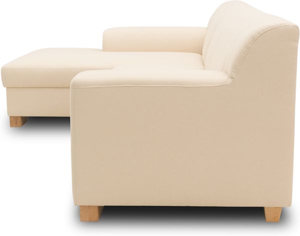 DOMO. collection Ecksofa Tinos, Couch in L-Form mit Schlaffunktion, Beine aus Buche mit Filzgleitern, Sofa, Polsterecke, Eckcouch, Schlafsofa 273 x 157 x 74 cm (BxTxH), beige Bild 4