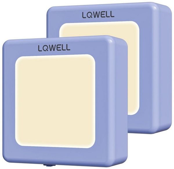 LQWELL LED Steckdosenleuchte Nachtlicht Steckdose Faltbar mit Dämmerungssensor, LED fest integriert, Nachtlampe Einstellbare Helligkeit, Automatisch Steckdosenlicht, Orientierungslicht Warmweiß, Bewegungsmelder, 1/2/3 Stück LED Nachtlicht Kinder