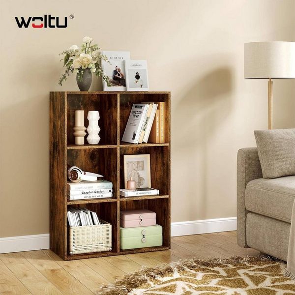 Woltu Bücherregal, 1-tlg, mit 6 Fächern, Würfelregal Standregal, 29x89x59,6 cm