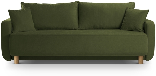 Micadoni Sofa Elen 2 Rückenkissen 3-Sitzer Strukturierter Stoff Grün