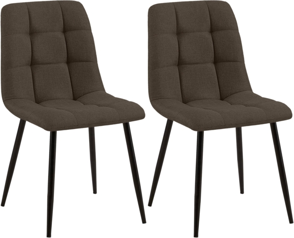 Esszimmerstuhl Tilde 2 Esszimmerstühle braun Stoff