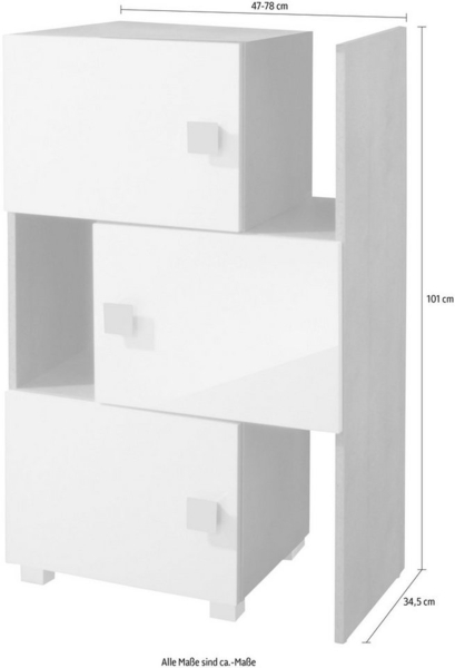 Schildmeyer Schieberegal Quadra, stapelbar, Badregal Bild 2