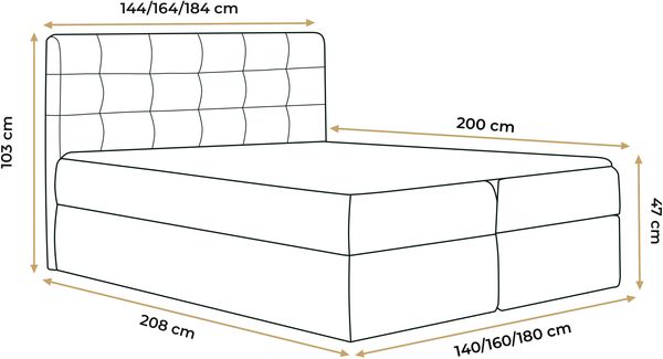 AX LIVING Boxspringbett 180x200 mit Bettkasten Dahlina Schwarz – Stil&Komfort Bild 3