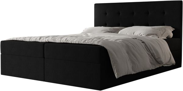 AX LIVING Boxspringbett 180x200 mit Bettkasten Dahlina Schwarz – Stil&Komfort Bild 2