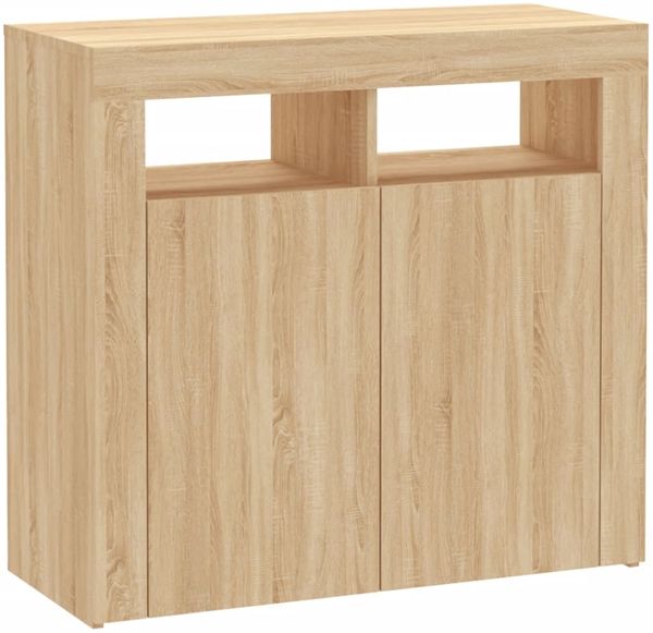 vidaXL Sideboard mit LED-Leuchten Sonoma-Eiche 80x35x75 cm 804331 Bild 7