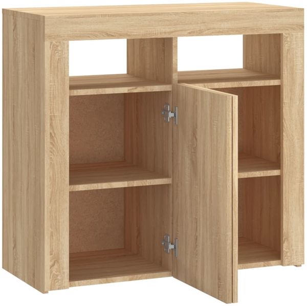vidaXL Sideboard mit LED-Leuchten Sonoma-Eiche 80x35x75 cm 804331 Bild 9