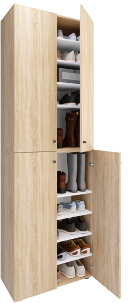 VCM Schuhschrank Lona 919220 Sonoma-Eiche H. 220 x B. 70 x T. 40cm