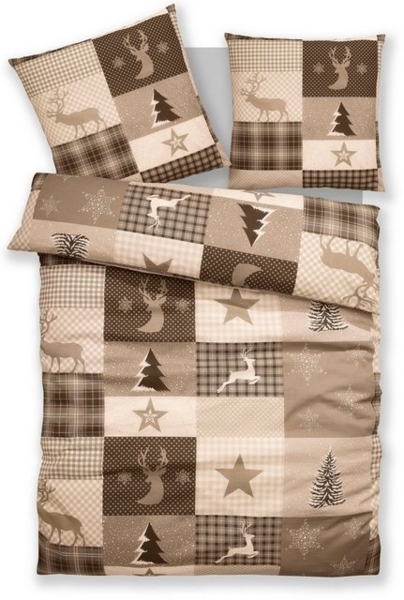 Home affaire Bettwäsche Nicholas, Linon, 2 teilig, Weihnachtsbettwäsche, Winter, in 3 Qualitäten verfügbar Bild 4