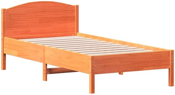 Einzelbetten, Betten für Erwachsene, Massivholzbett ohne Matratze Wachsbraun 90x190 cm Kiefernholz de4256