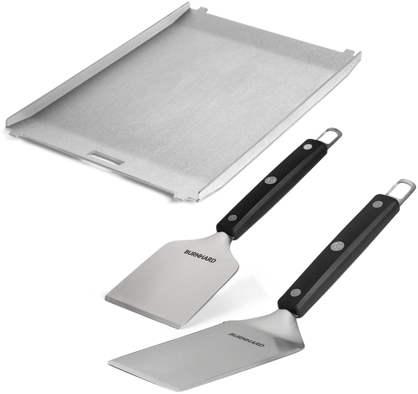 BURNHARD® Edelstahl Plancha Set Jones mit 2-tlg. Grillspachtel und Grillschaber Set - Multi-Color - #946149