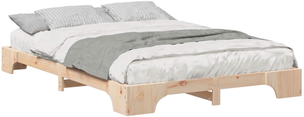 vidaXL Bettrahmen Braun 140 x 220 cm Massives Kiefernholz 872920