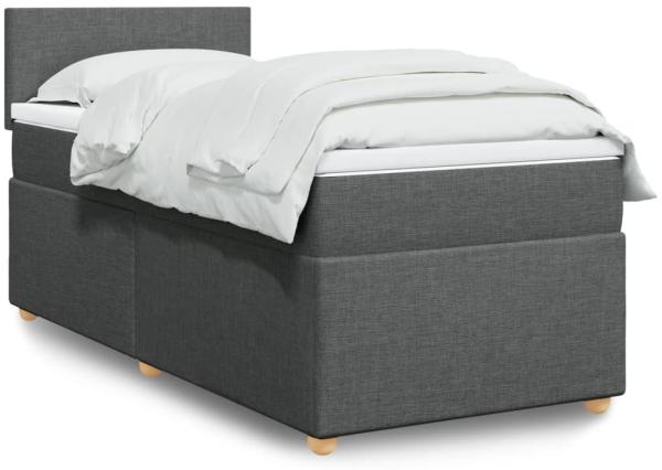 vidaXL Boxspringbett mit Matratze Dunkelgrau 80x200 cm Stoff 3288801