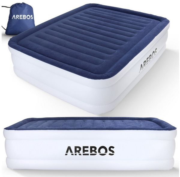 Arebos Luftbett, Selbstaufblasend mit Pumpe, Pumpe 2in1 Funktion: Inflation & Deflation, 203 x 152,5 x 51 cm