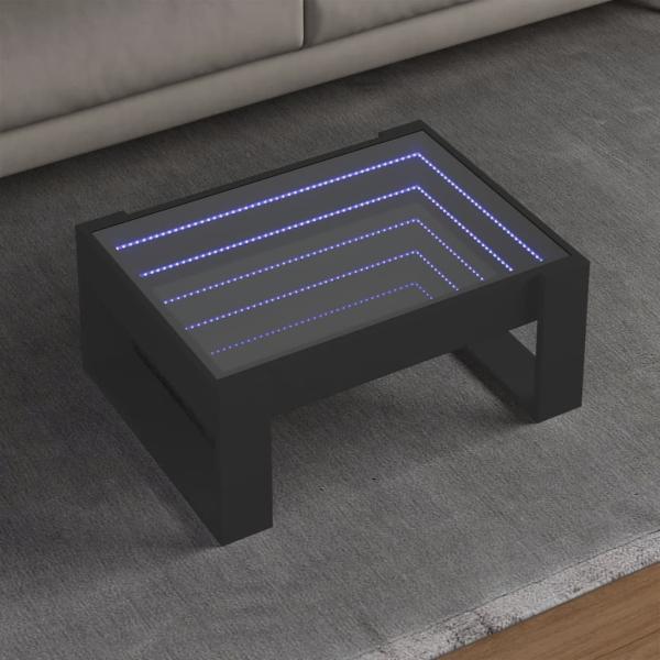 vidaXL Couchtisch mit Infinity-LED Schwarz 70x53x30 cm 847631