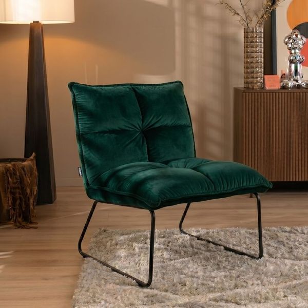 Bronx71 Samt Sessel Malaga modern grün