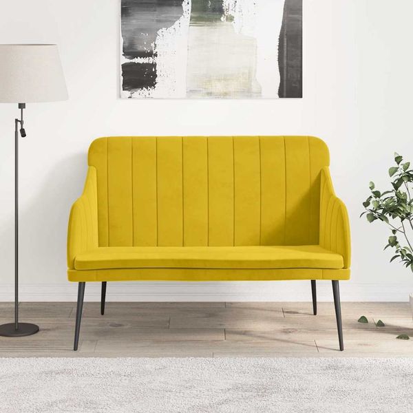 vidaXL Sitzbank Gelb 110x76x80 cm Samt 351470
