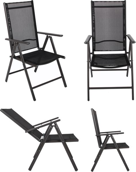 VCM Gartenstuhl Miami 916728 Anthrazit H. 105 x B. 56 x T. 65 cm Bild 2