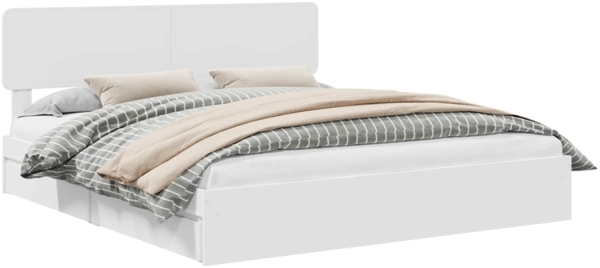 vidaXL Aufbewahrungsbett mit Kopfteil Weiß 180x200 cm Holzwerkstoff 3412248