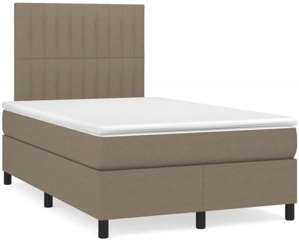 vidaXL Boxspringbett mit Matratze Taupe 120x190 cm Stoff 3269899