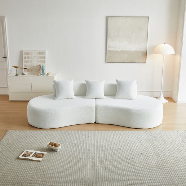 3-Sitzer Ecksofa B 277 x T 103 x H 68 cm aus Samtstoff, modular