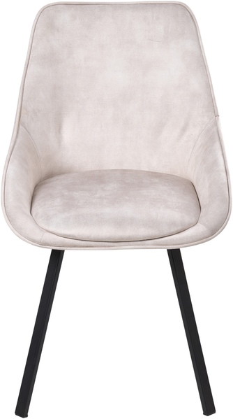 Esszimmerstuhl 2er Set drehbar TERLTON Samtstoff Hellbeige Bild 5