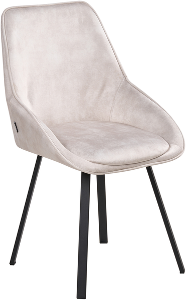 Esszimmerstuhl 2er Set drehbar TERLTON Samtstoff Hellbeige Bild 4