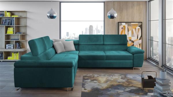 Ecksofa Cotere 2E2, Farbe: Magic Velvet 2221 + Magic Velvet 2221 + Magic Velvet 2240