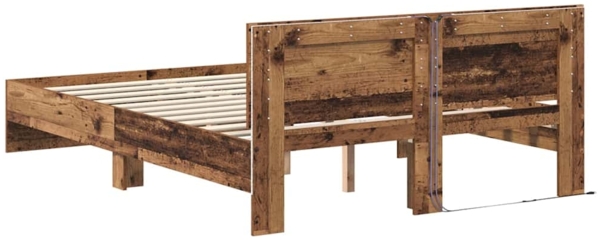 vidaXL Bettrahmen mit Kopfteil Altholz 120 x 190 cm Holzwerkstoff 3403592 Bild 7