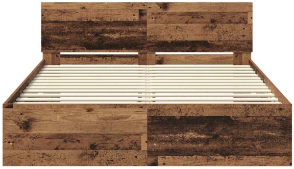 vidaXL Bettrahmen mit Kopfteil Altholz 120 x 190 cm Holzwerkstoff 3403592 Bild 5