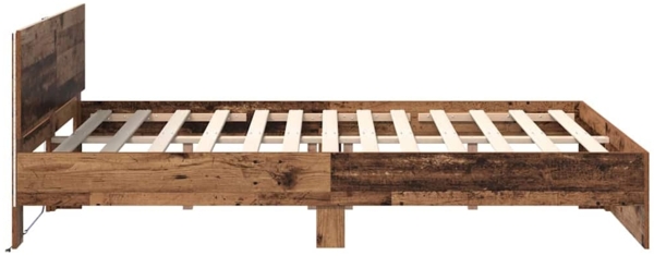 vidaXL Bettrahmen mit Kopfteil Altholz 120 x 190 cm Holzwerkstoff 3403592 Bild 6
