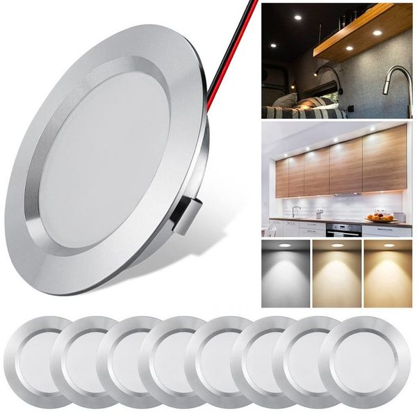 Sunicol LED Einbauleuchte Deckenlampen, Wohnmobil Flach Spot Einbaustrahler, 12V 3W RV Boot, Warmweiß Neutralweiß Kaltweiss Auto Innenleuchten Wohnwagen
