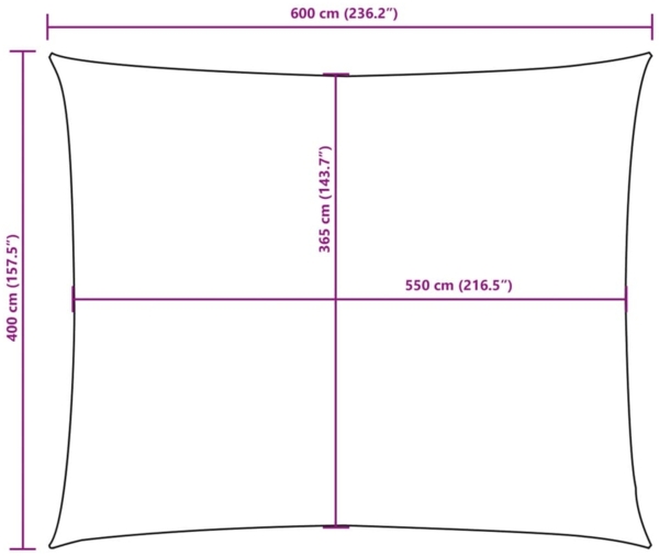 vidaXL Sonnensegel Oxford-Gewebe Rechteckig 4x6 m Creme 42299 Bild 10