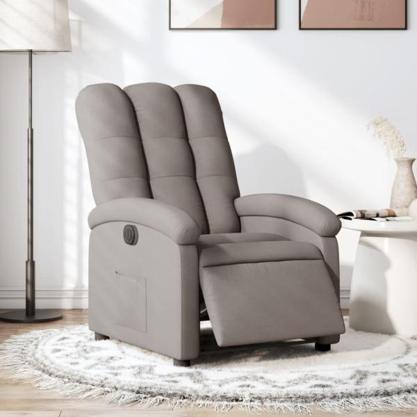 vidaXL Relaxsessel Elektrisch Taupe Stoff 3204076