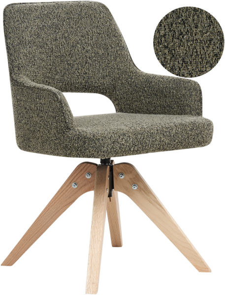 Esszimmerstuhl drehbar MORAVIA Bouclé Grün