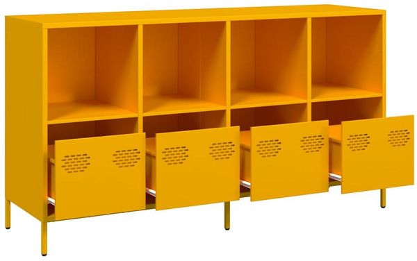 vidaXL Sideboard Senfgelb 135x39x73,5 cm Kaltgewalzter Stahl 3307164 Bild 4