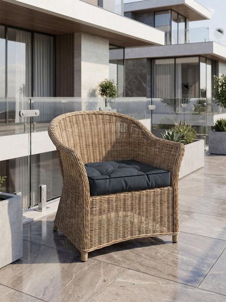 Aspero Sitzauflage 4 Stuhlkissen 50x50 cm Valletta, Gepolsterte Outdoor Auflage mit Steppung