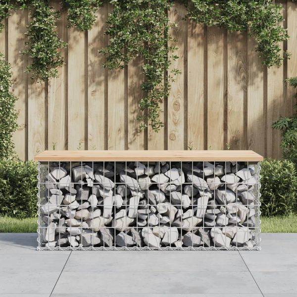 vidaXL Gartenbank aus Gabionen 103x44x42 cm Massivholz Kiefer 834359