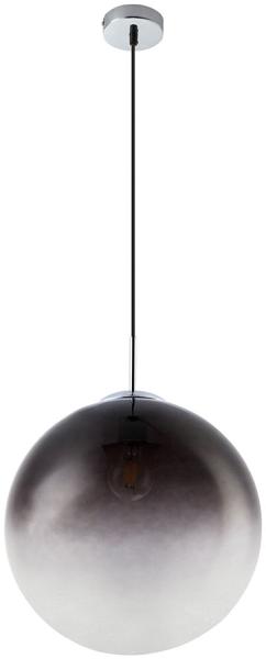 Hängeleuchte, Kugel, Rauchglas, nickel-matt, D 33 cm